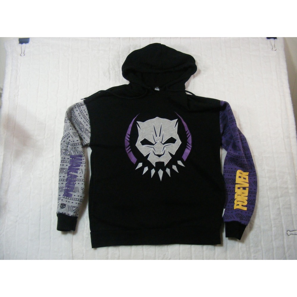 Marvel Black Panther Hoodie Mens Large Black Excellent Our Universe Wakanda